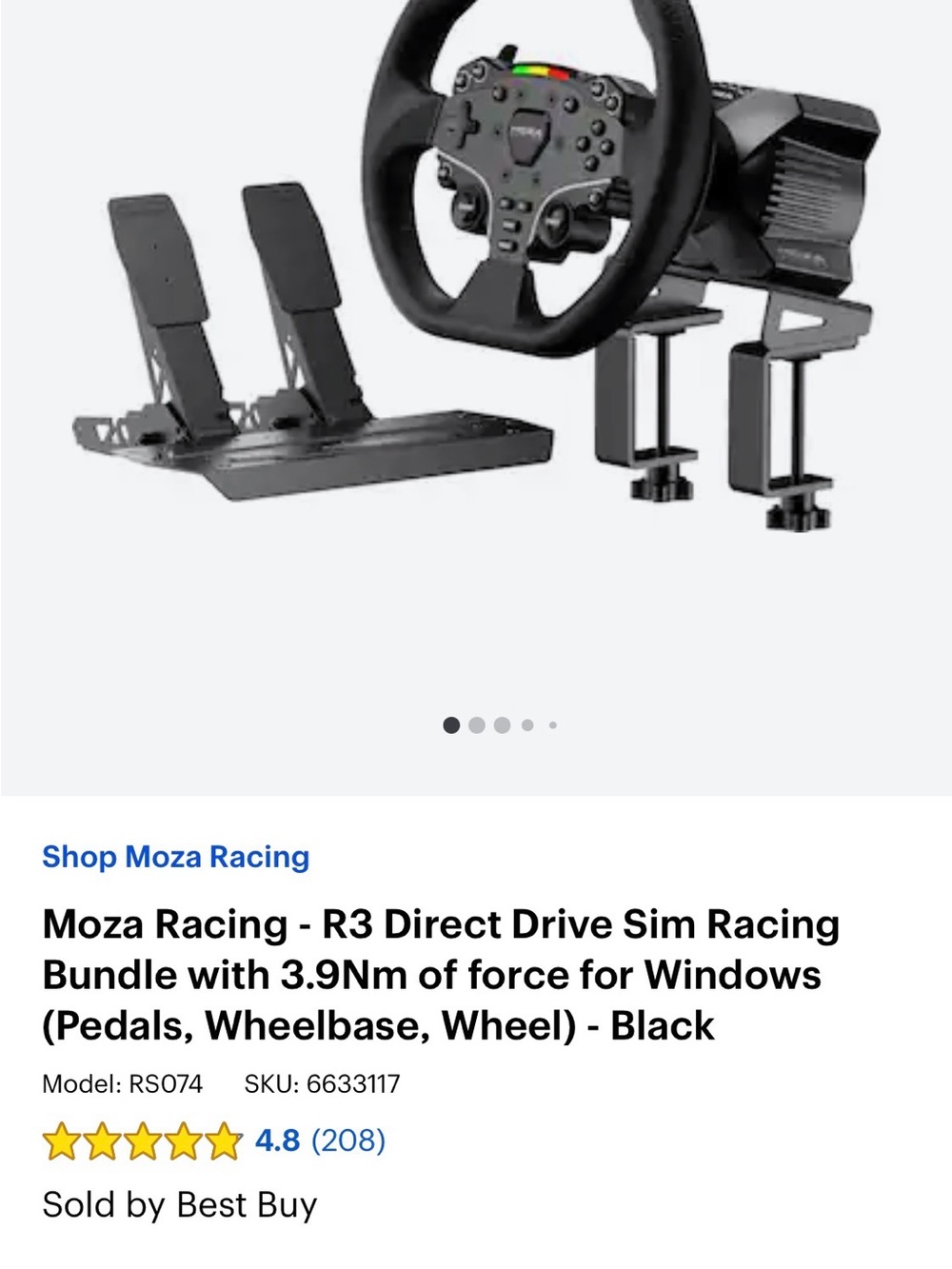 R3 Direct Drive Sim Racing Bundle - Black